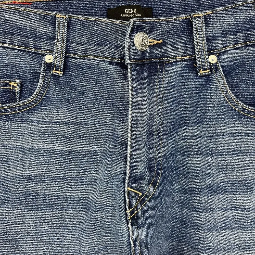 True Religion Jeans Mens‎ 34 X 32 Blue Geno Relaxed Slim Medium Tide Wash